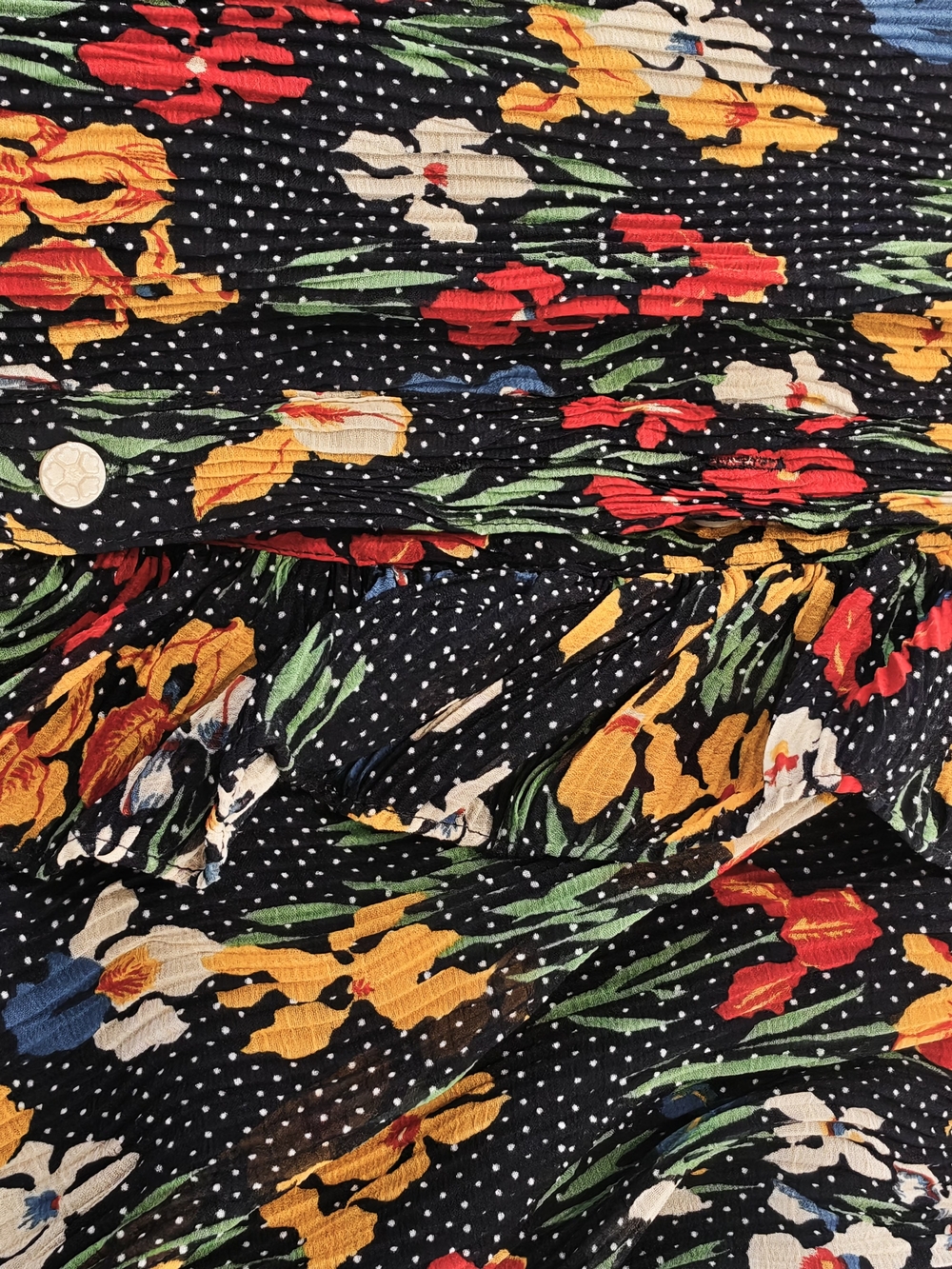 Tory Burch  Floral Tie-Neck Long Sleeve Dress - Picture 8 of 9